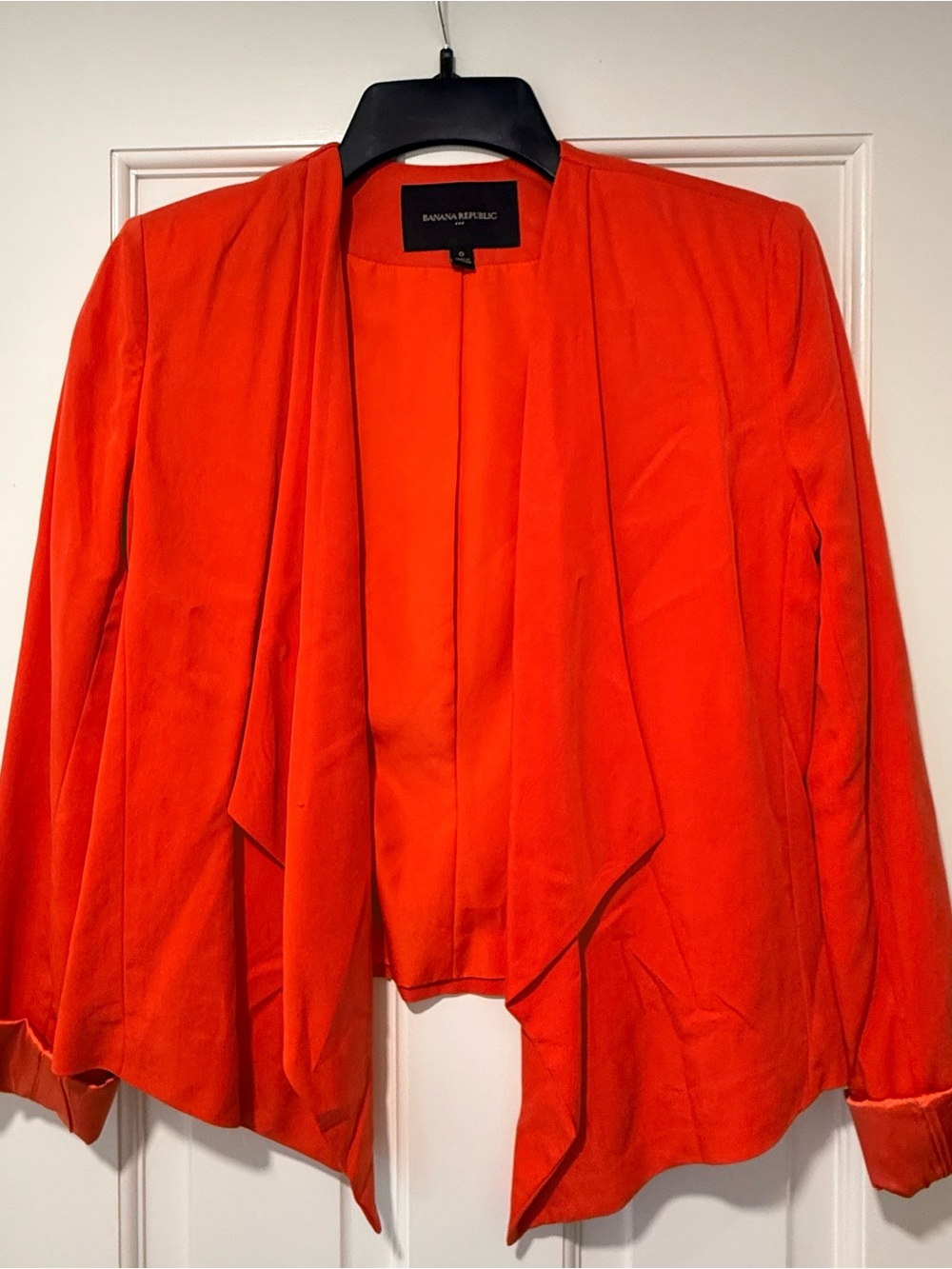Banana Republic Women's Open-Front Draped Blazer - Bright Orange-red